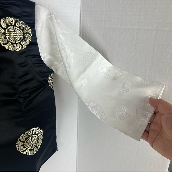 🩷 Kids, Tibetan traditional brocade top, Losar - black/white. Size: 1. - Picture 6 of 9
